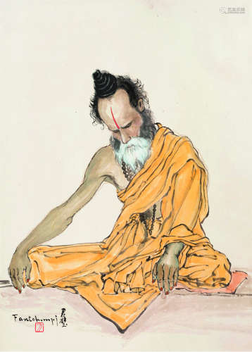 方君璧（1898～1986） 达摩 立轴 设色纸本