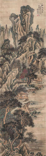 金城（1878～1926） 松壑高贤 立轴 设色绢本