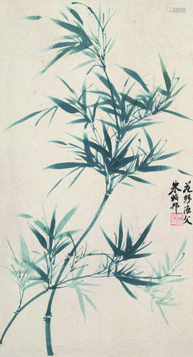 朱梅邨（1911～1993） 翠竹 立轴 设色纸本