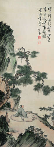 溥儒（1896～1963） 松下高士 立轴 设色绢本