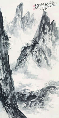 黑伯龙（1915～1989） 山色奇峰 立轴 水墨纸本