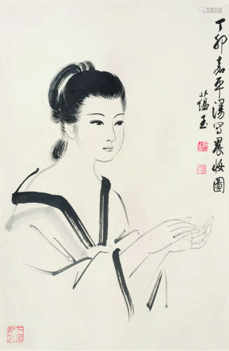 赵藴玉（1916～2003） 晨妆图 立轴 水墨纸本