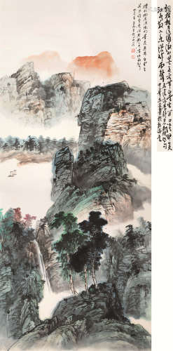 施志刚（1927～2011） 山水 立轴 设色纸本