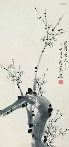 钱瘦铁（1897～1967） 墨梅 立轴 水墨纸本