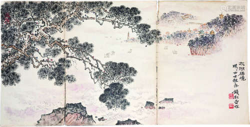 钱松嵒（1899～1985） 太湖胜境 画册 设色纸本