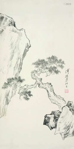 溥儒（1896～1963） 松石图 立轴 水墨纸本