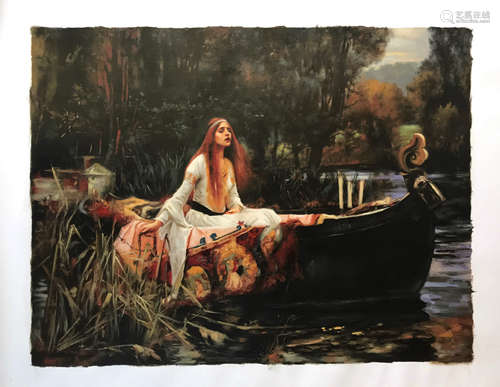 OIL PAINTING <A GIRL ON THE BOAT>