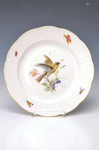 dinner plate, Meissen, around 1880, bird decor