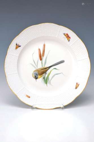 dinner plate, Meissen, around 1880, bird decor