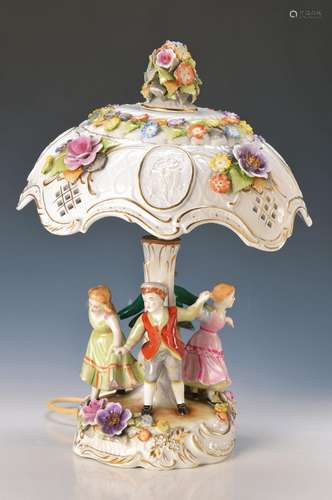 Table lamp, VEB porcelain Manufactory Plaue, lamp shade