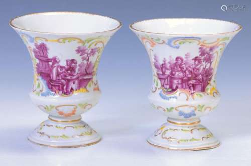 Pair of vases, Frankenthal, around 1770, Genre-scenes