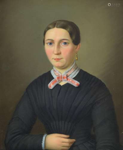 Benno Fischer, 1828-1865, portrait of a woman,pastel /