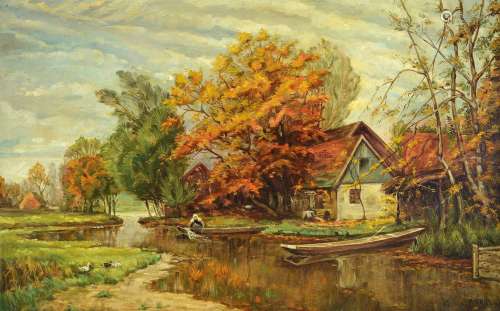 Victor Volk, born 1906, autumnal landscape with
