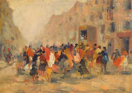 Francesco di Marino, 1892-1954, People on the street in