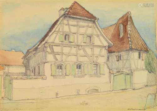 Eugen Croissant, 1898 Landau-1976, timbered house in