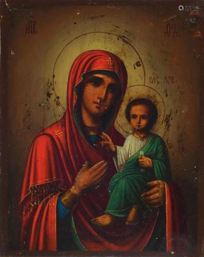 Icon, Russia, around 1900, Virgin Mother of Kazan