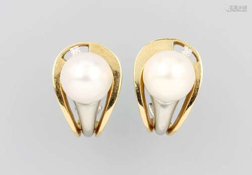 Pair of 18 kt gold earrings