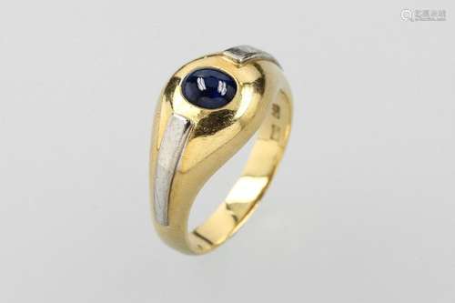 14 kt gold bandring with sapphire