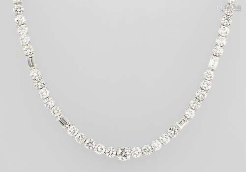 Platinum riviere-necklace with brilliants