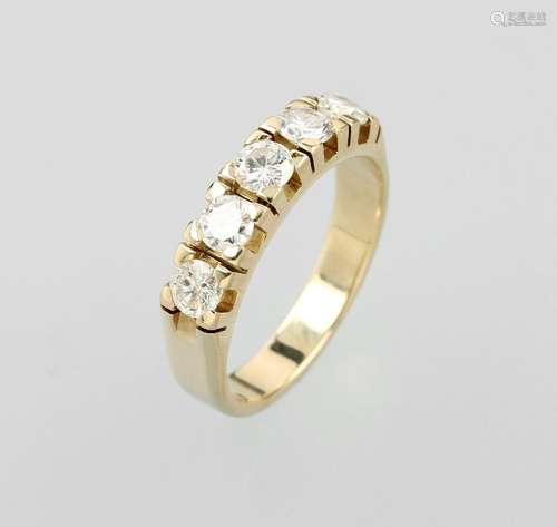 14 kt gold semi-memoryring with brilliants