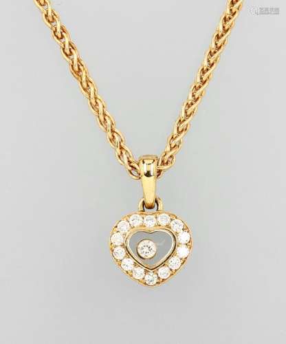 18 kt gold CHOPARD heartpendant with brilliants
