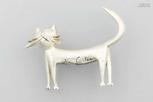 Jean Cocteau Brooch 'cat', signed