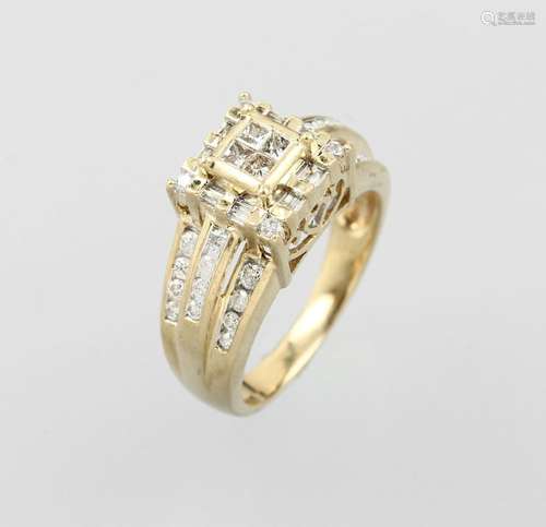 14 kt gold ring with diamonds