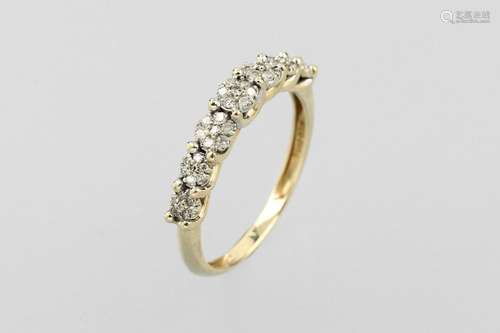 14 kt gold blossom ring with diamonds