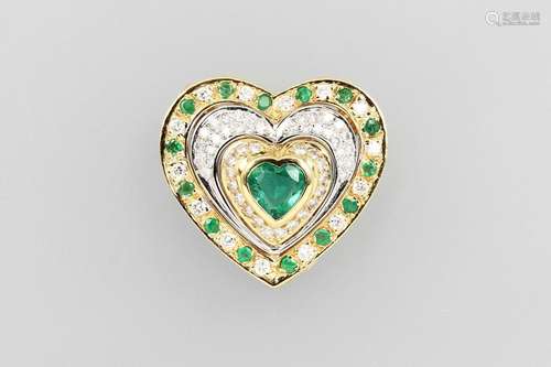 18 kt gold clasp with diamonds and emeralds