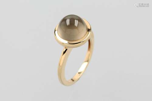 18 kt gold AL CORO ring with smoky quartz