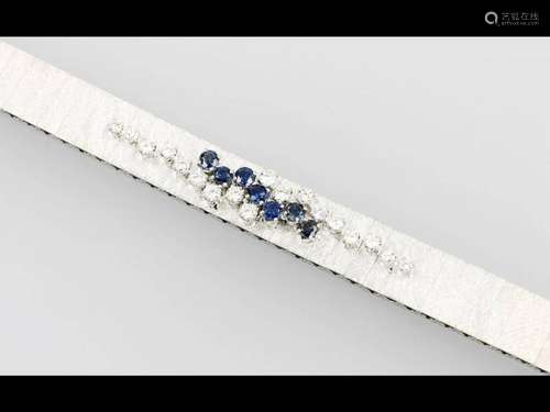 18 kt gold bracelet with sapphires and brilliants