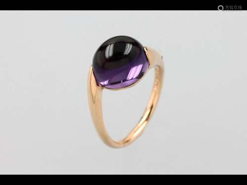 18 kt gold ring with amethyst