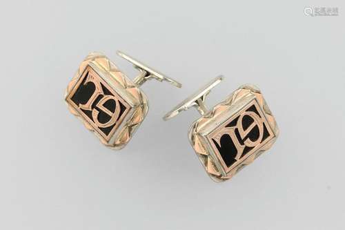 Pair of cuff links, silver 900 and Rose G 333/000