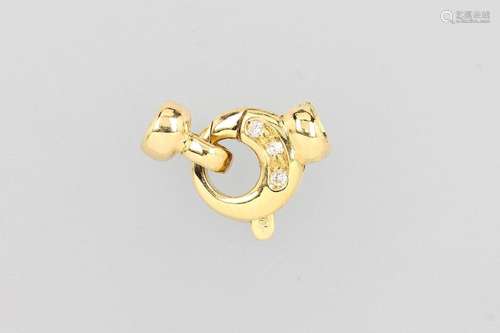 18 kt gold bolt ring clasp with brilliants