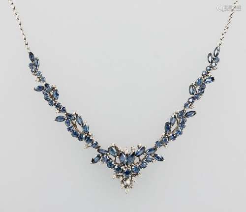 14 kt gold necklace with sapphires and brilliants