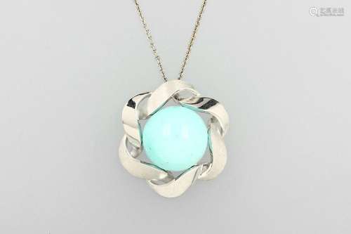 18 kt gold pendant with turquoise