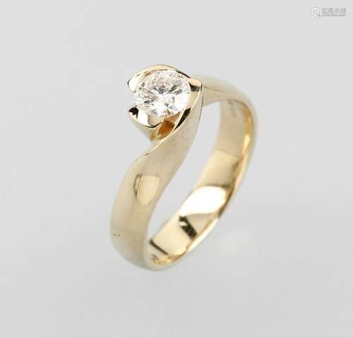 14 kt gold CHRIST ring with brilliant