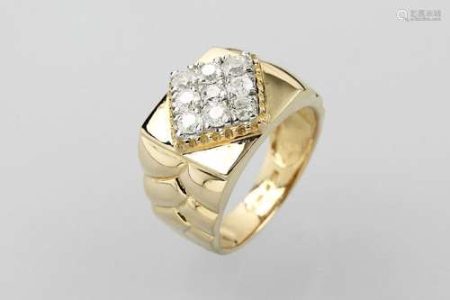 14 kt gold ring with brilliants