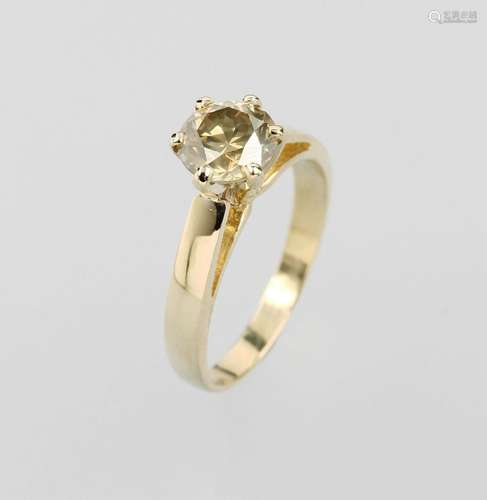 14 kt gold ring with brilliant