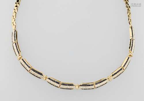 18 kt gold necklace with sapphires and brilliants