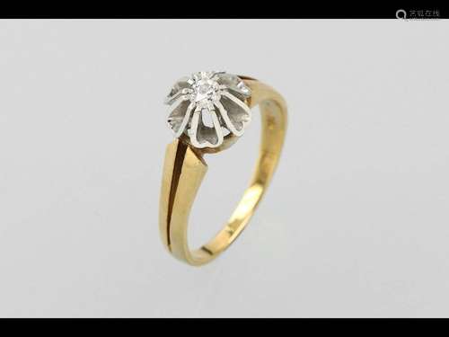 18 kt gold ring with diamond