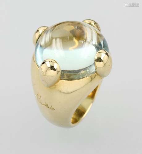 18 kt gold POMELLATO ring with aquamarine