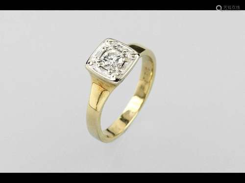 14 kt gold ring with brilliant