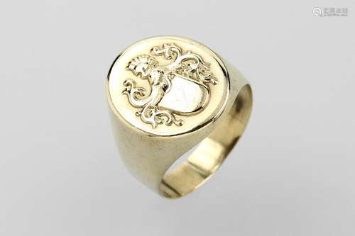 8 kt gold crest ring