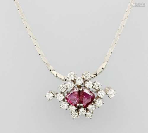 14 kt gold necklace with rubies and brilliants