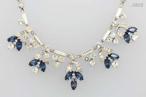 Necklace with rhine stones, silver 925