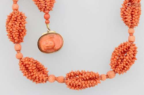 Necklace made of corals, Italy approx. 1830s