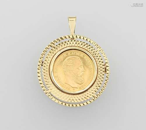 14 kt gold pendant/brooch with coin