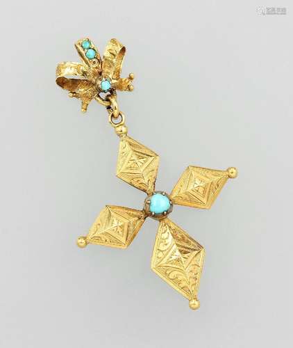 18 kt gold crosspendant approx. 1870