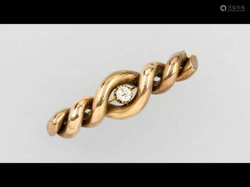 14 kt gold brooch with diamond